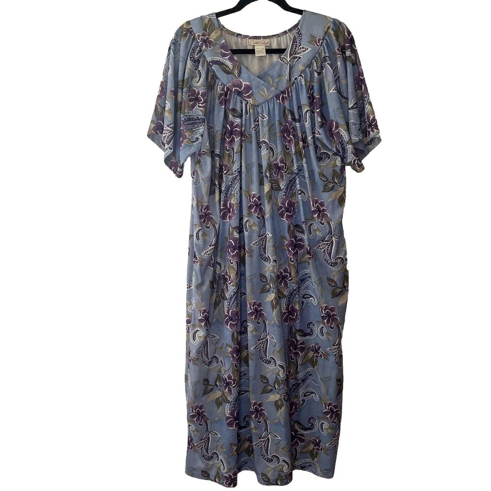 Vintage Caroll Reed‎ Mumu Nightgown Floral Long Size XL